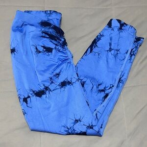 Blue and Black Kids Leggings